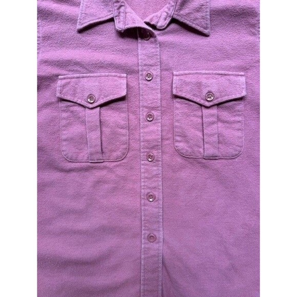 LL Bean Shirt Long Sleeve Button Up Chamois Cloth 100% Cotton Size 18 Dusty Rose - Picture 3 of 12